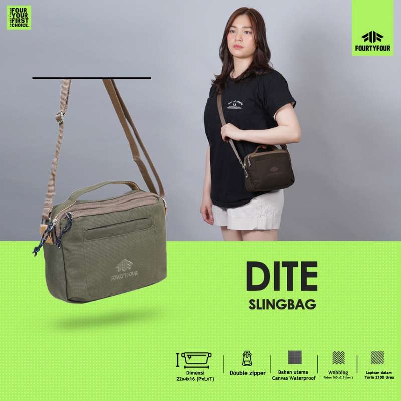 FOURTYFOUR DITE - Tas Selempang Pria Wanita Kanvas - Slingbag Waterproof
